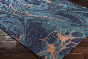 Fephe Modern Navy Area Rug